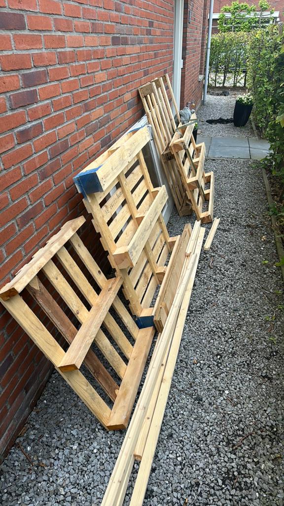 Gratis houten pallets, Doe-het-zelf en Verbouw, Hout en Planken, Ophalen, Zo goed als nieuw, Pallet, Minder dan 200 cm