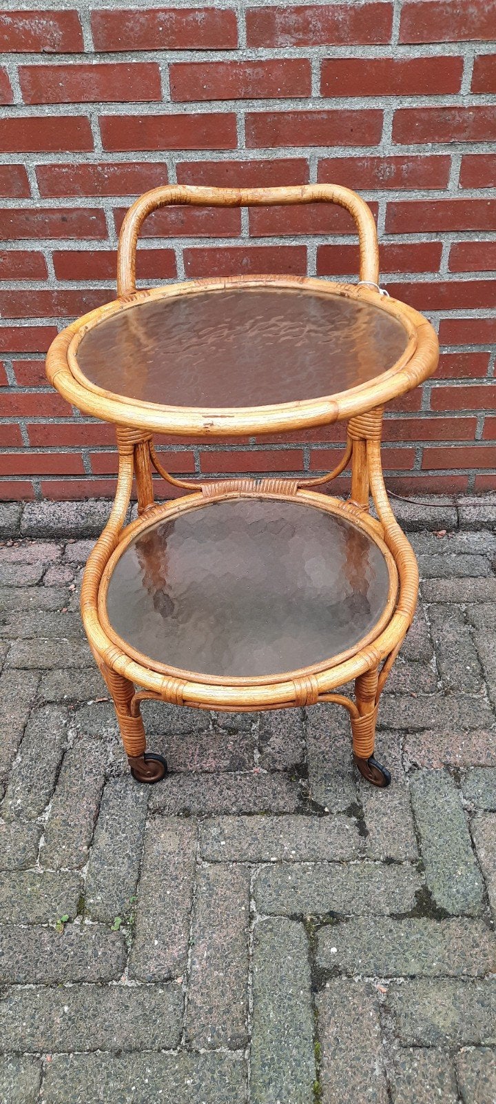 Theetrolley/ bijzettafel/plantentafel/drankentafel, Huis en Inrichting, Minder dan 55 cm, Rond, Zo goed als nieuw, Ophalen