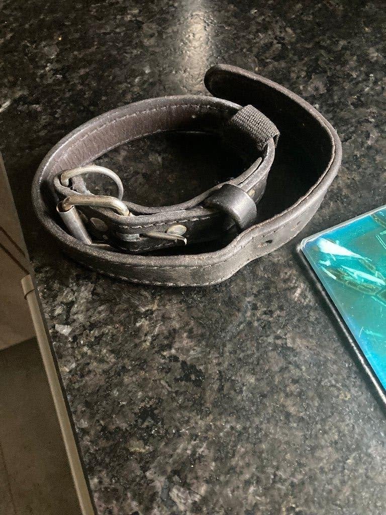 Leren honden halsband, Dieren en Toebehoren, Ophalen of Verzenden, Gebruikt