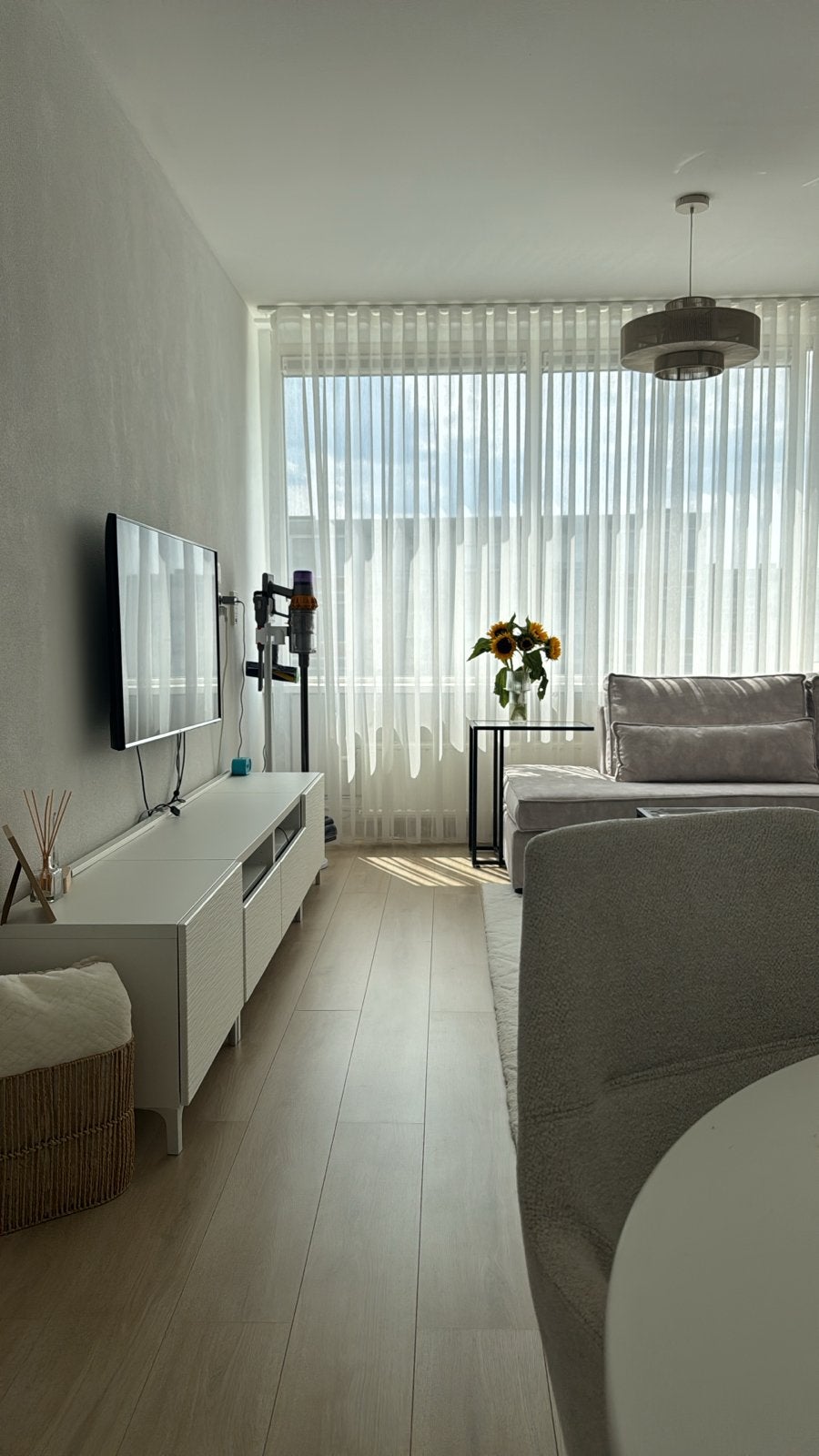 witte tv-meubel IKEA, Ophalen, Kunststof, Zo goed als nieuw, 200 cm of meer
