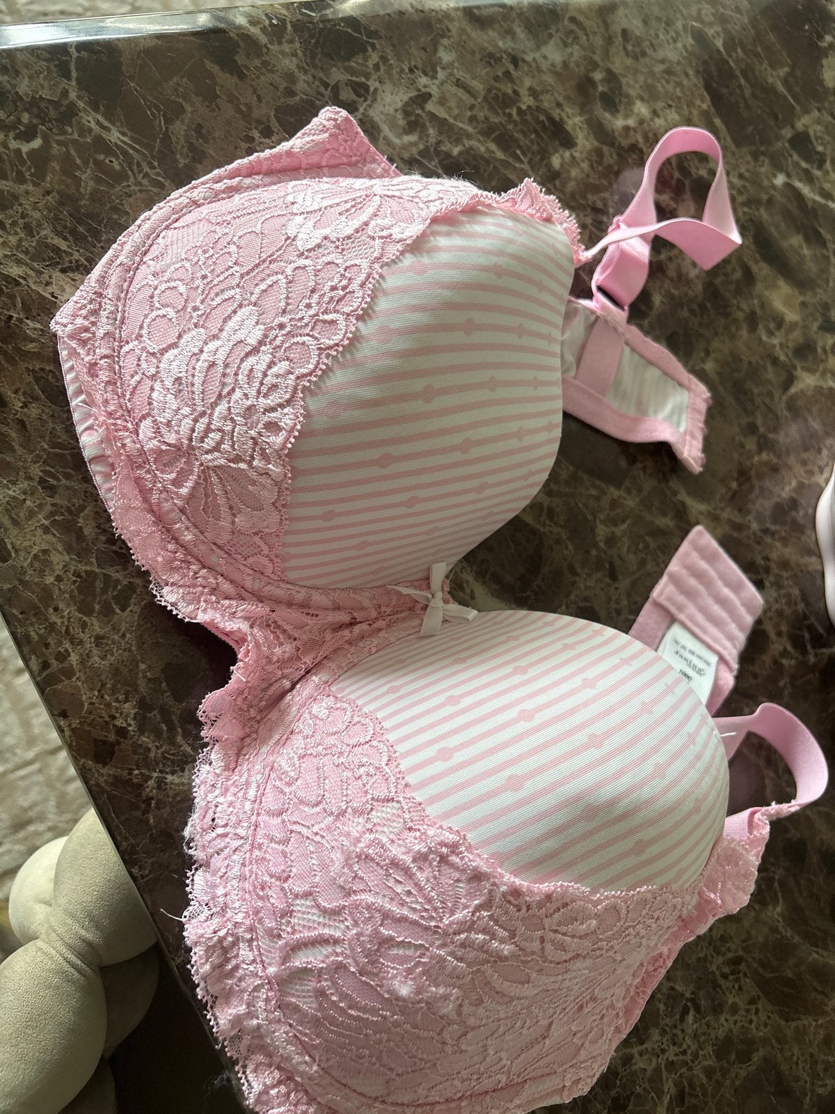 Roze Kanten BH met Streepjespatroon - Janina, Ophalen of Verzenden, Roze, BH