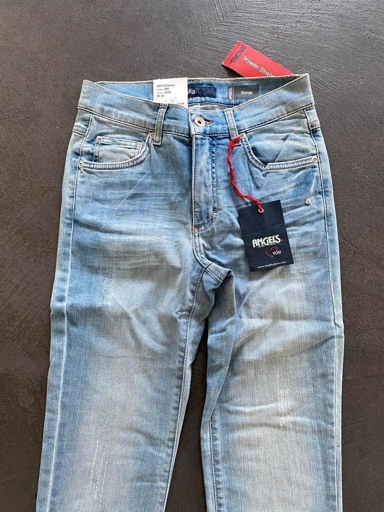 J214 Nieuw: 7/8e Jeans Angels maat 34=XS Sonja spijkerbroek, Blauw, Nieuw, Ophalen of Verzenden, W27 (confectie 34) of kleiner
