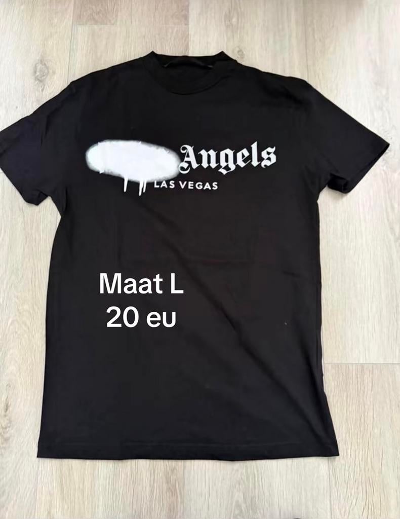 2x Palm Angels T-shirts Maat L (vallen klein), Kleding | Heren, Ophalen, Gedragen, Maat 52/54 (L), Zwart