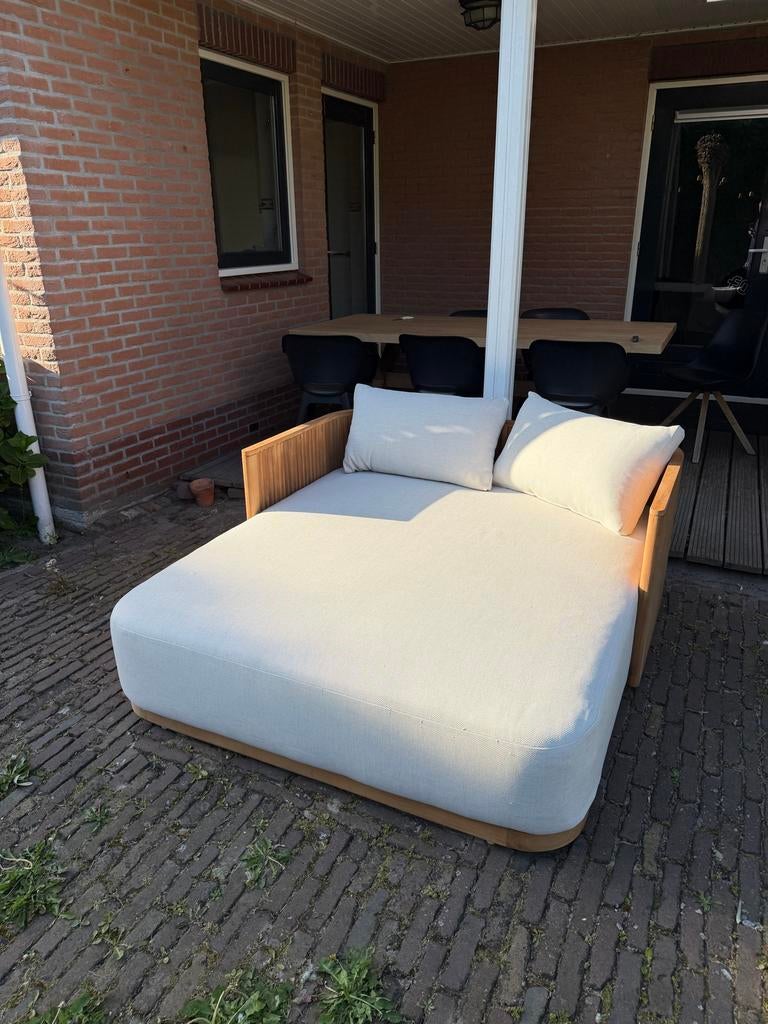 Nieuwe Teakhouten Ligbanken en 2-persoons Ligbed, Ophalen, Nieuw, Teakhout