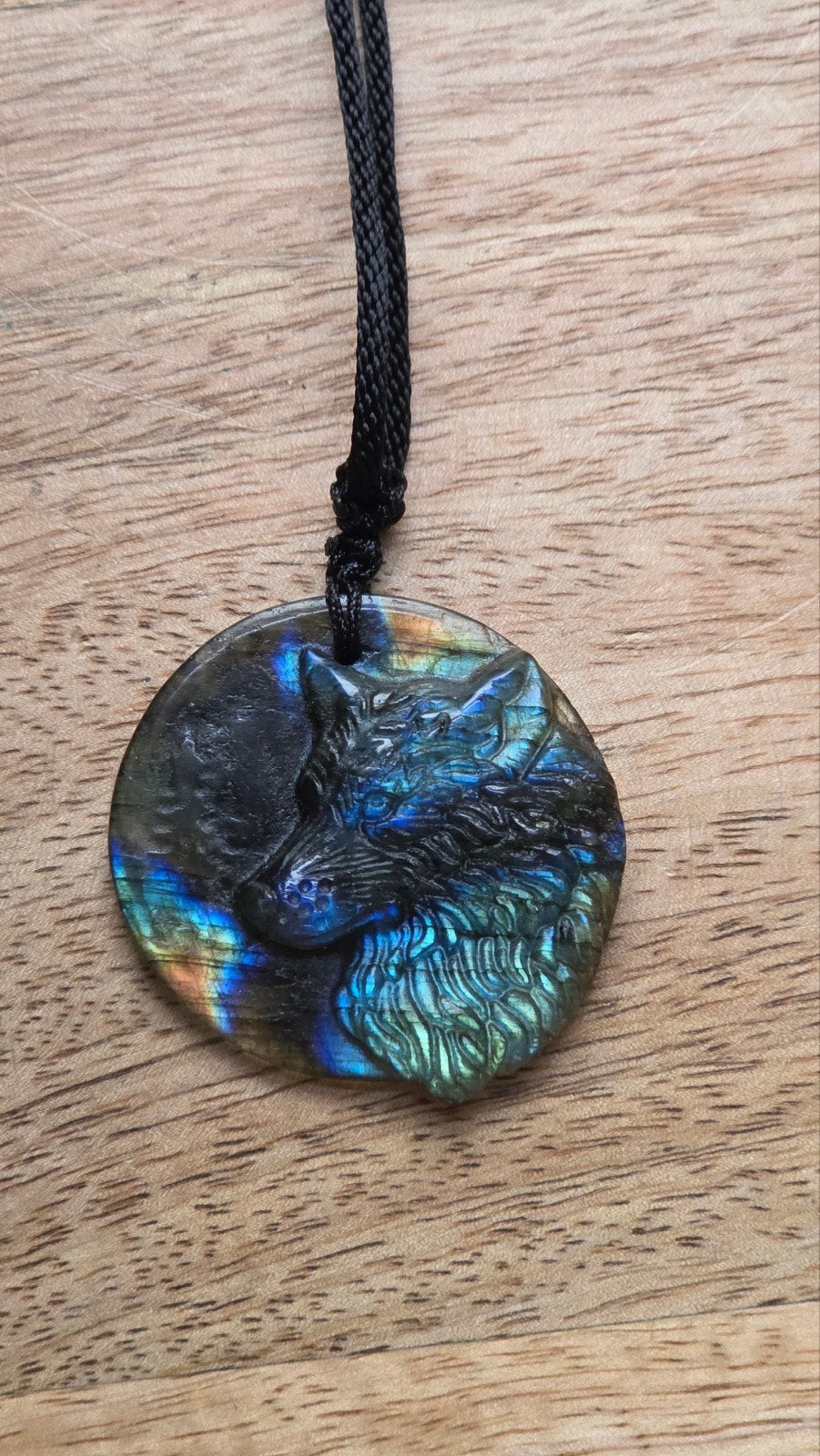 Labradoriet Wolf Ketting - Verstelbaar - 4 cm, Ophalen of Verzenden