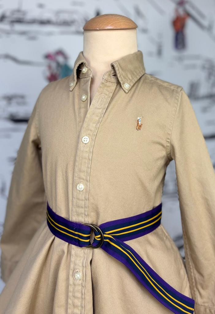 Ralph Lauren zandkleurige chino jurk maat 4, Zo goed als nieuw, Ralph Lauren, Jurk of Rok, Verzenden
