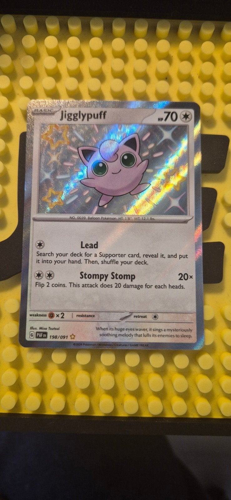 Jigglypuff Pokémon Kaart 198/091 - Glanzend, Ophalen of Verzenden, Zo goed als nieuw, Losse kaart, Foil