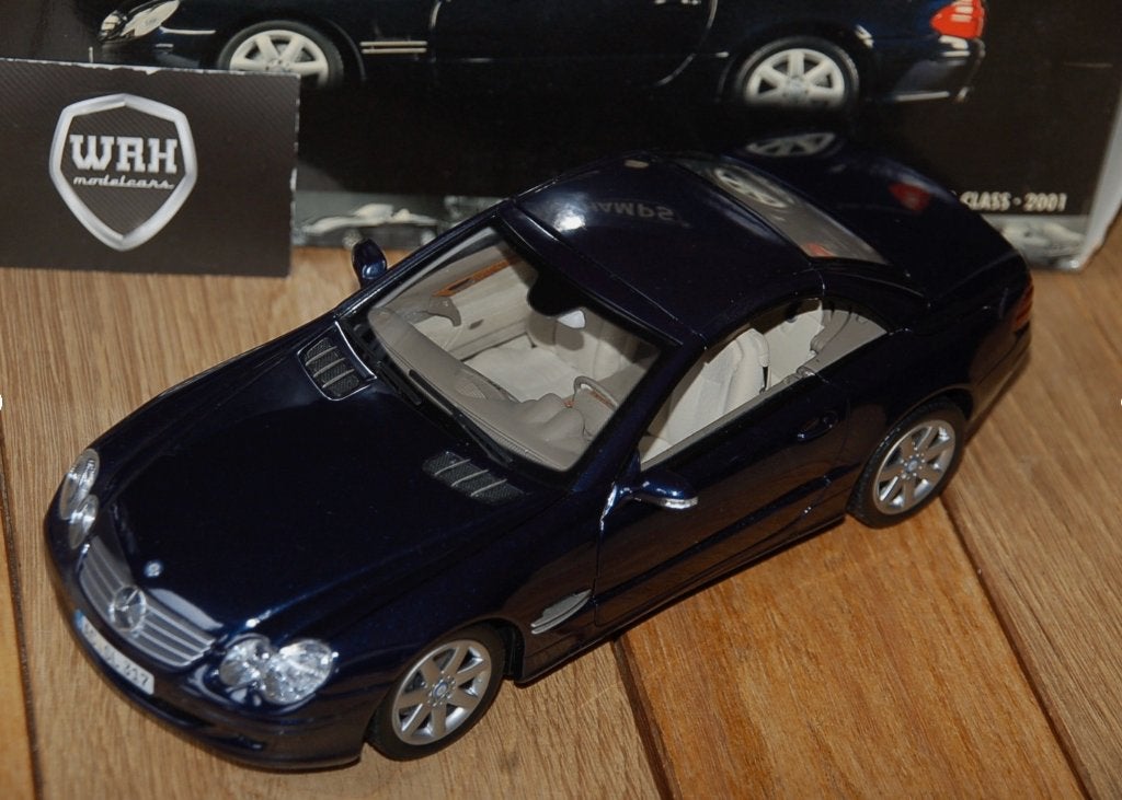 1:18 Mercedes SL Klasse 2001 blue fully open Minichamps WRH, Verzenden, Zo goed als nieuw, Auto, MiniChamps