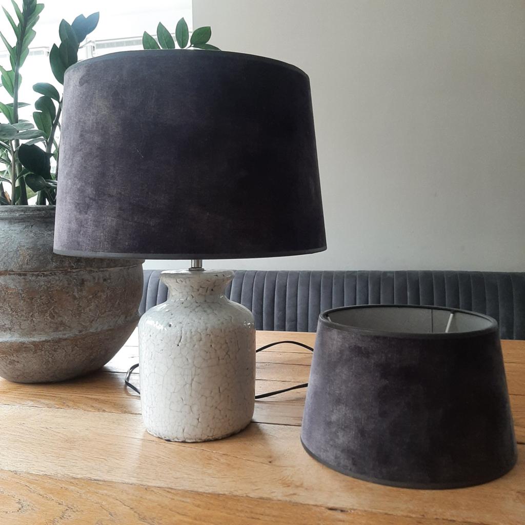 DKW woonvision lampenkappen velvet antraciet, Ophalen, Zo goed als nieuw, Minder dan 50 cm