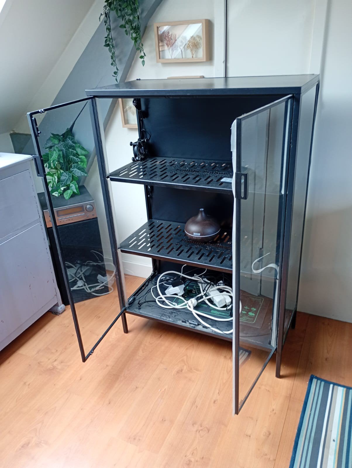 Prachtige vitrinekast plantenkas met complete set-up, 100 tot 150 cm, Glas, 25 tot 50 cm, Gebruikt