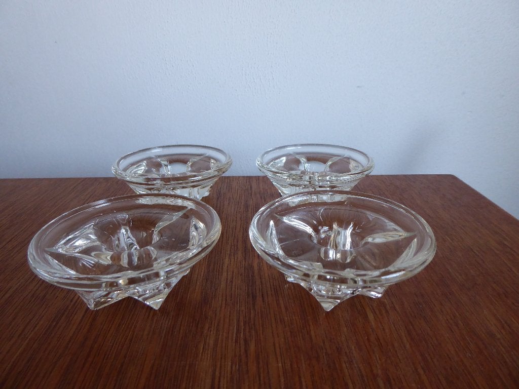 4 kaarsenhouders Leerdam royal crystal, Ophalen of Verzenden