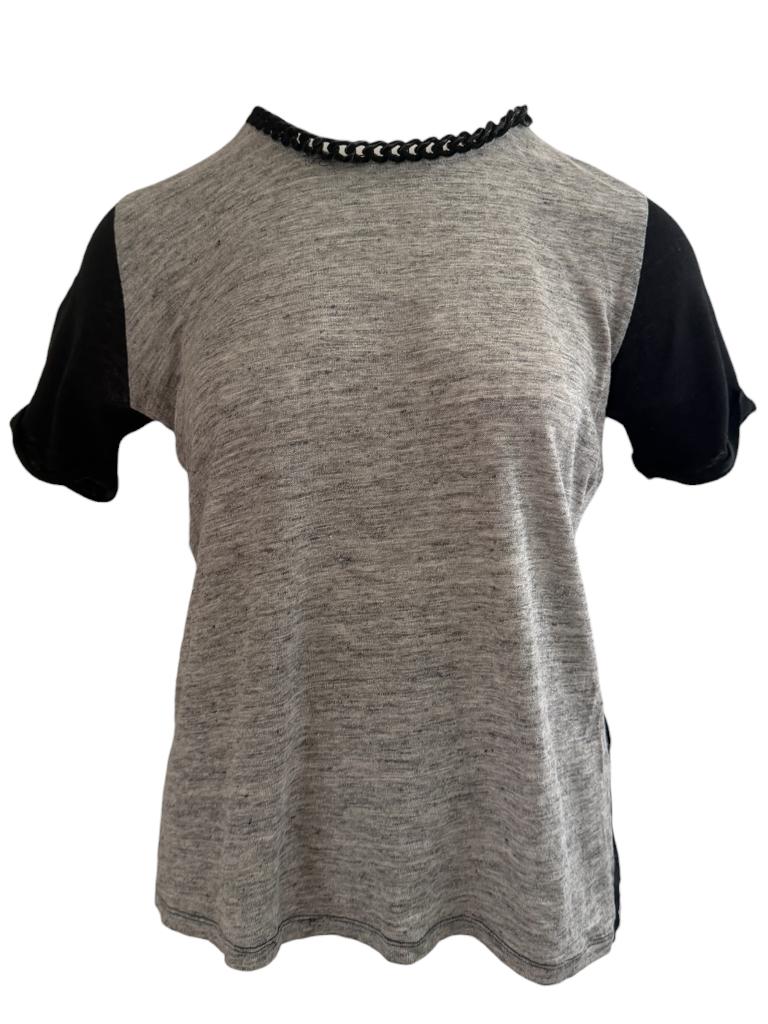 Sandro shirt S, Ophalen of Verzenden, Zo goed als nieuw, Korte mouw, Grijs