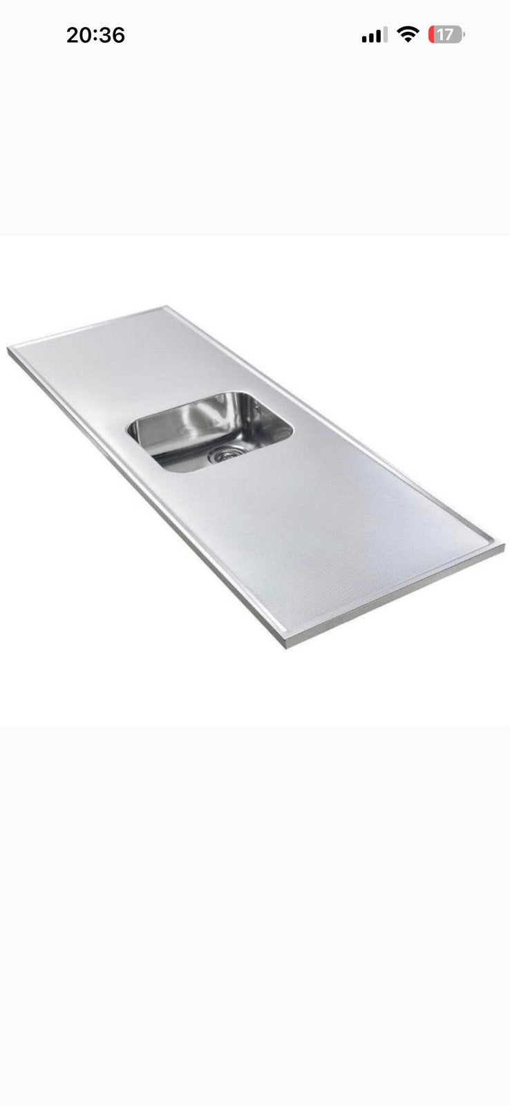 GEZOCHT RVS AANRECHTBLAD 278x60 CM, 200 cm of meer, Zo goed als nieuw, 50 tot 75 cm, 50 tot 100 cm