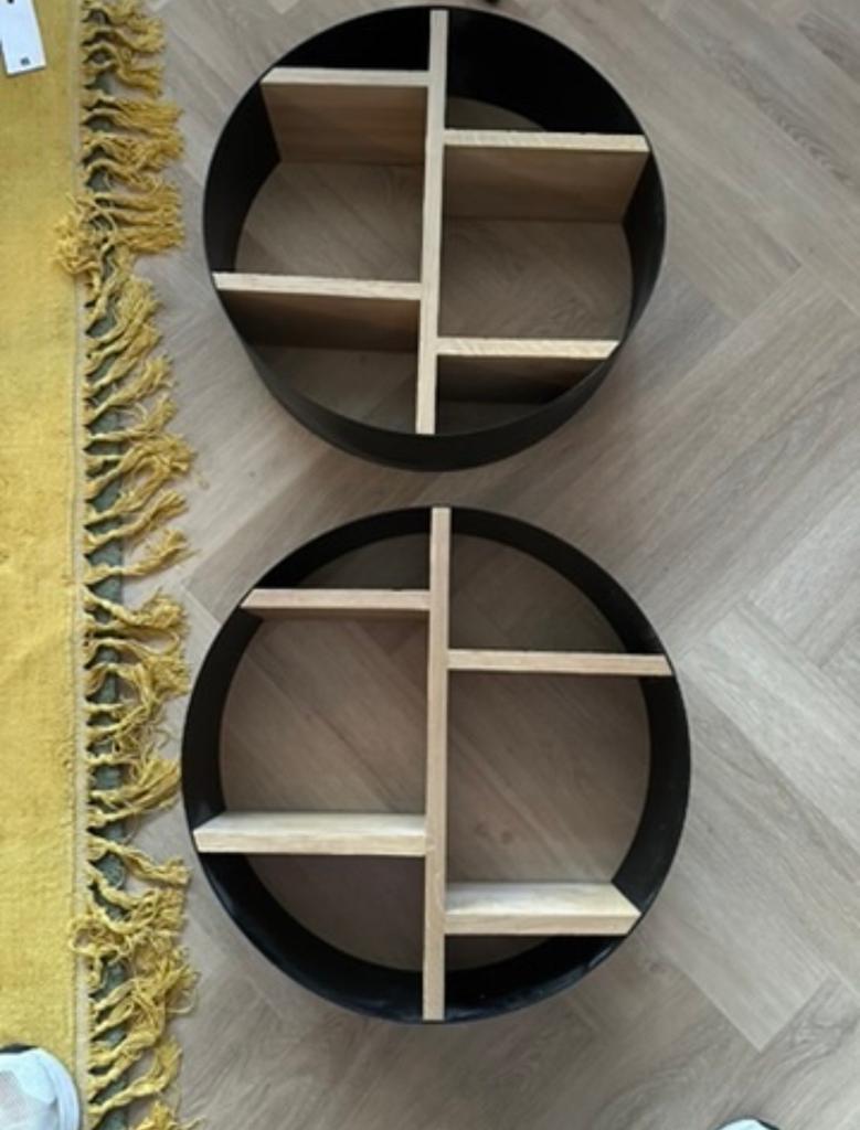 Looox ronde houten box 50 cm - Set van 2, Huis en Inrichting, Woonaccessoires | Wandplanken en Boekenplanken, Ophalen of Verzenden
