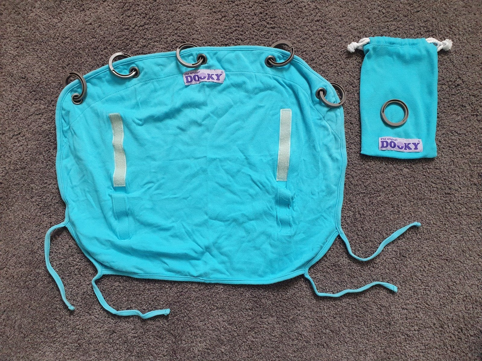 Dooky universeel zonnescherm kinderwagen blauw, Ophalen of Verzenden, Gebruikt