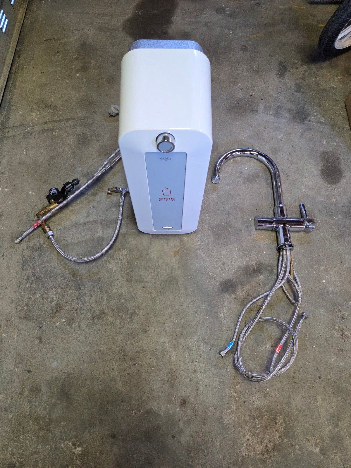2x Grohe Red kokendwaterkraan chroom, Ophalen of Verzenden, Gebruikt, Chroom, Kraan