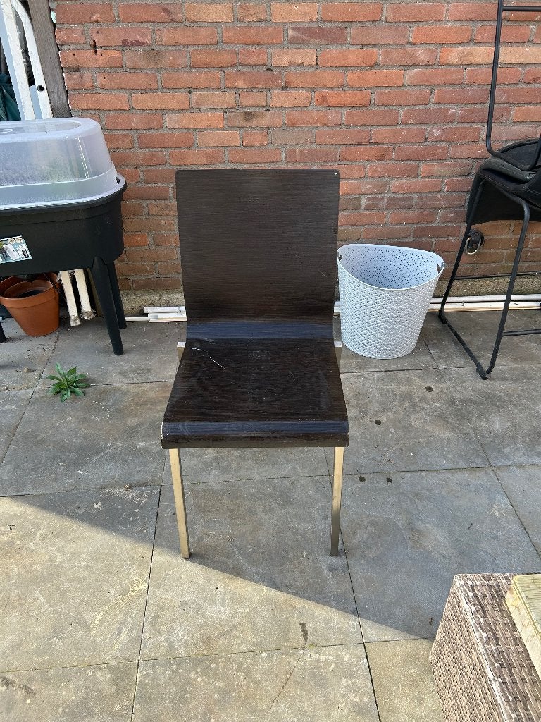 Gratis af te halen set 4 stoelen, Huis en Inrichting, Ophalen, Gebruikt, Bruin, Vier