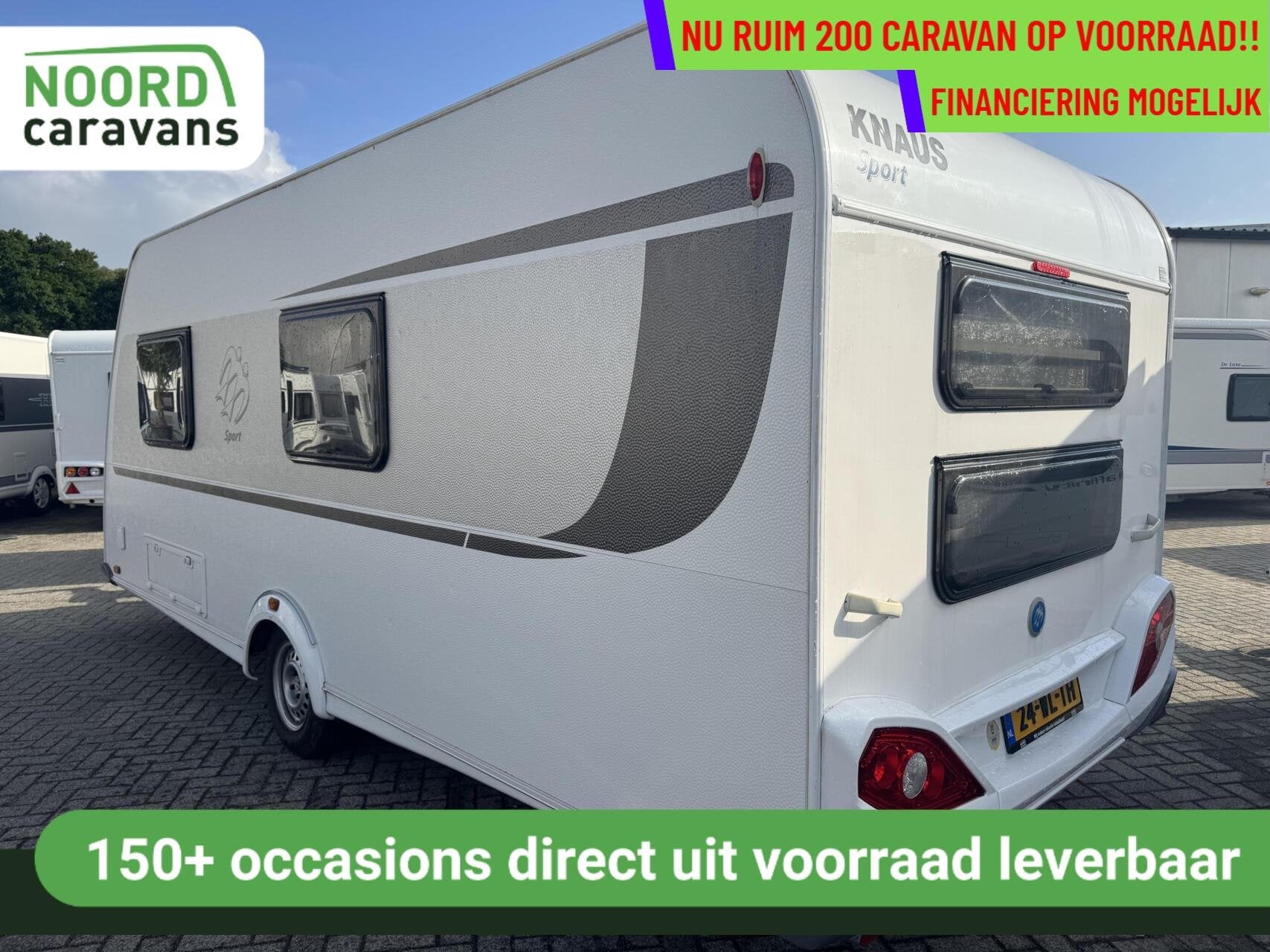 Knaus SPORT 500 FDK, STAPELBED, FRANSBED, TREINZIT, VOORTENT, Hordeur, 7 tot 8 meter, Bedrijf, Treinzit