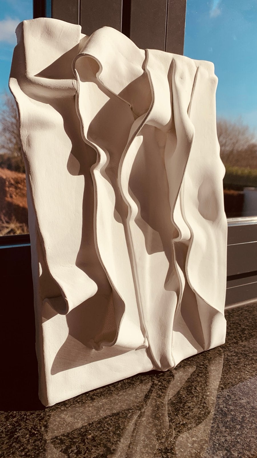 Modern kunstwerk wit - Hera, Antiek en Kunst, Kunst | Designobjecten, Ophalen, Wit, 30 cm, Wanddecoratie