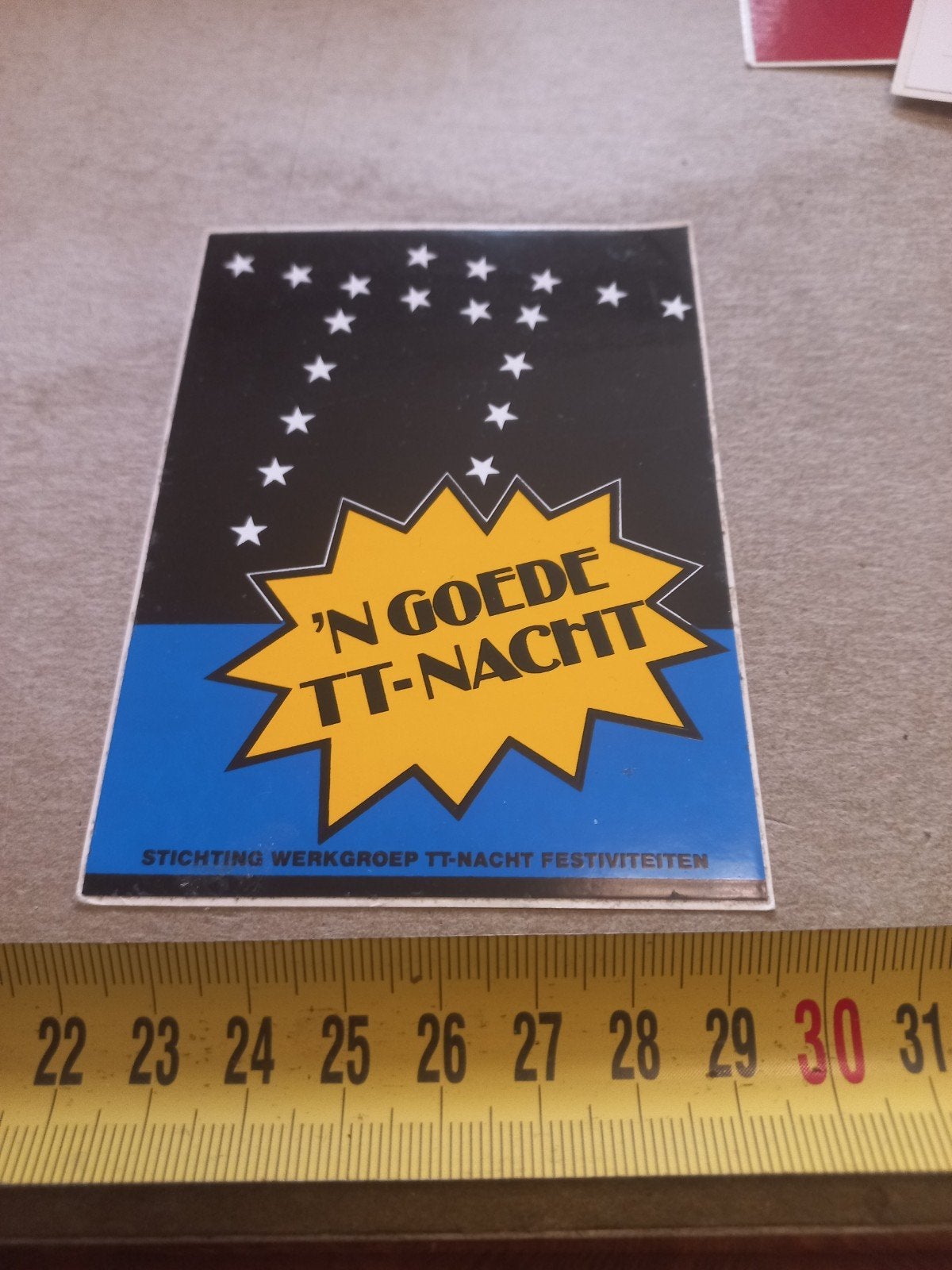 Vintage 'N Goede TT-Nacht sticker - Stichting TT-Nacht, Ophalen of Verzenden