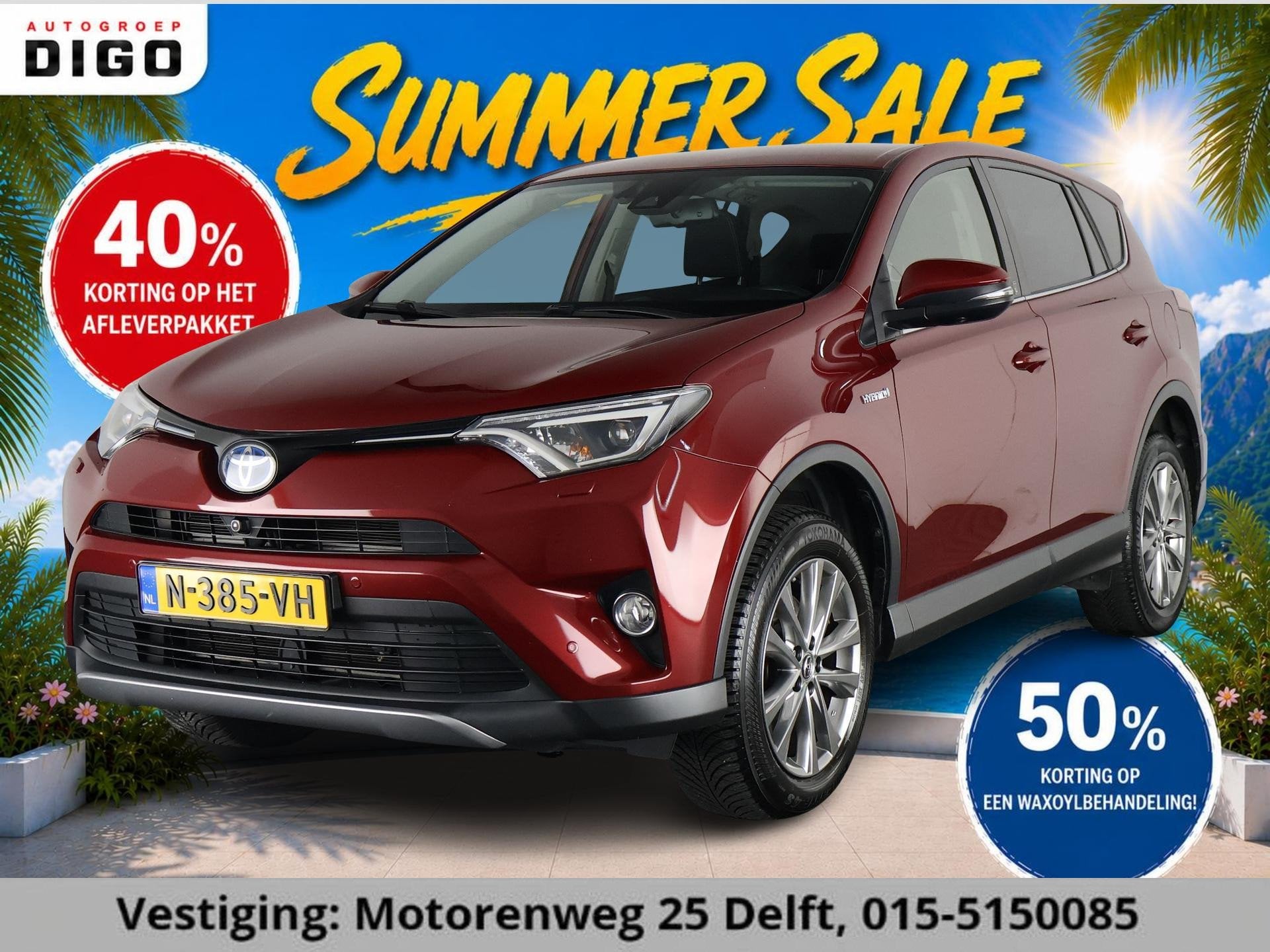 Toyota RAV4 2.5 HYBRID AWD 1650 KG TREKGEWICHT GARANTIE 2029, Auto's, Automaat, Stof, Gebruikt, Euro 6