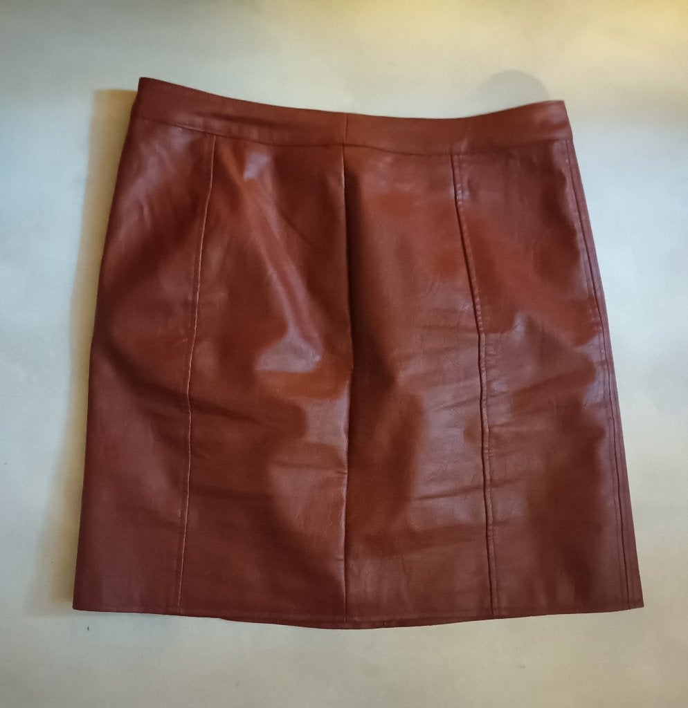 MINI rok van FAUX leer ZGAN, Bruin, Maat 42/44 (L), Ophalen of Verzenden, Zo goed als nieuw