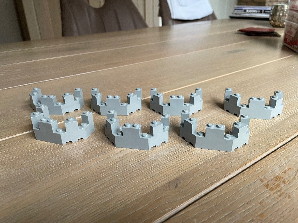 Lego 6066 kasteel kantelen grijs, Gebruikt, Lego, Ophalen of Verzenden, Losse stenen