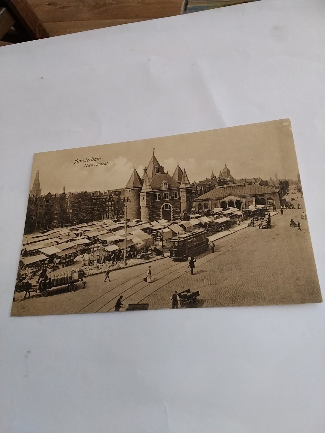 Oude Ansichtkaart Amsterdam Nieuwmarkt - Voor 1920, Verzamelen, Ophalen of Verzenden