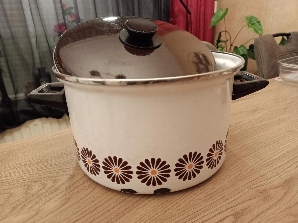 vintage  grote soeppan, Ophalen of Verzenden, Gebruikt, Gietijzer, Overige typen