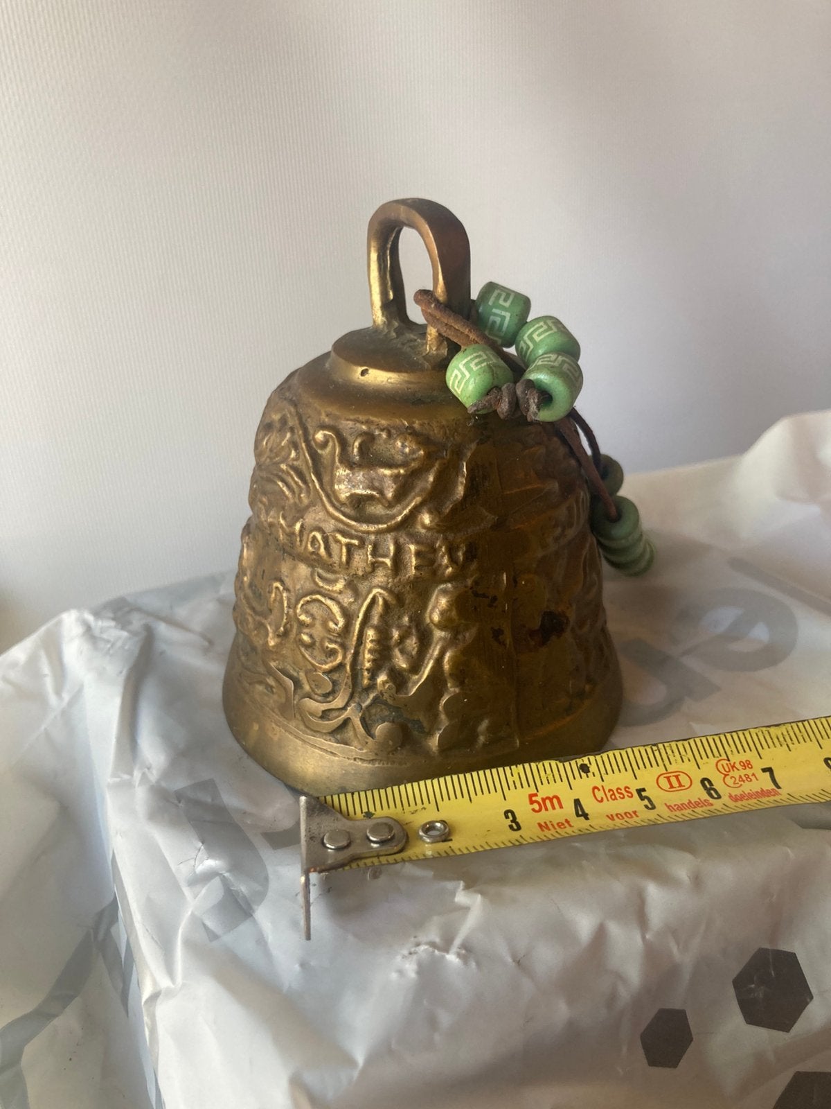 Uniek Anttieke Bronzen tafelbelletje decoratieve opdrukken, Ophalen