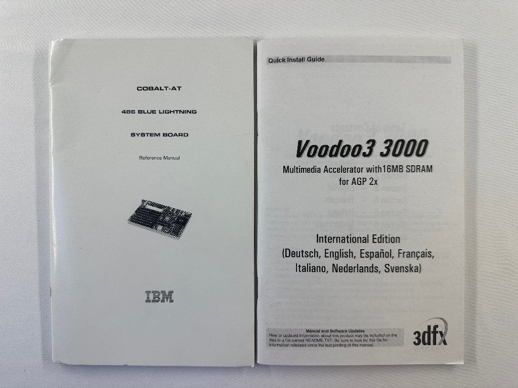 Vintage PC hardware handleidingen Cobalt & Voodoo3, Onbekend, Ophalen of Verzenden, Onbekend, IBM