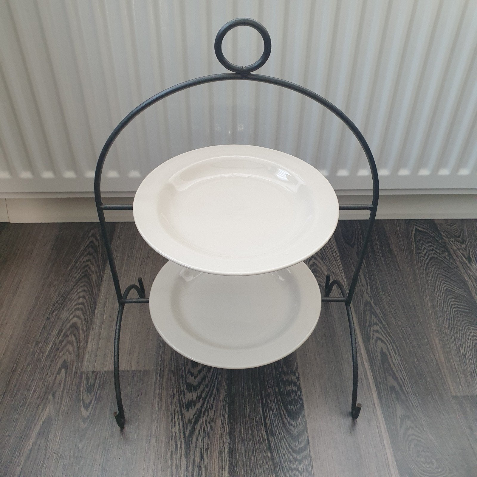 Elegante etagère met 2 lagen en metalen frame, Etagère, Metaal, Ophalen of Verzenden, Zo goed als nieuw