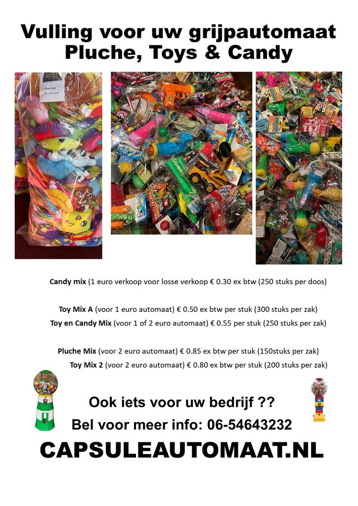 Pluche mix snoep mix grijpkraan kermis zomermarkten, Verzamelen, Nieuw, Ophalen of Verzenden, Nb, Nb