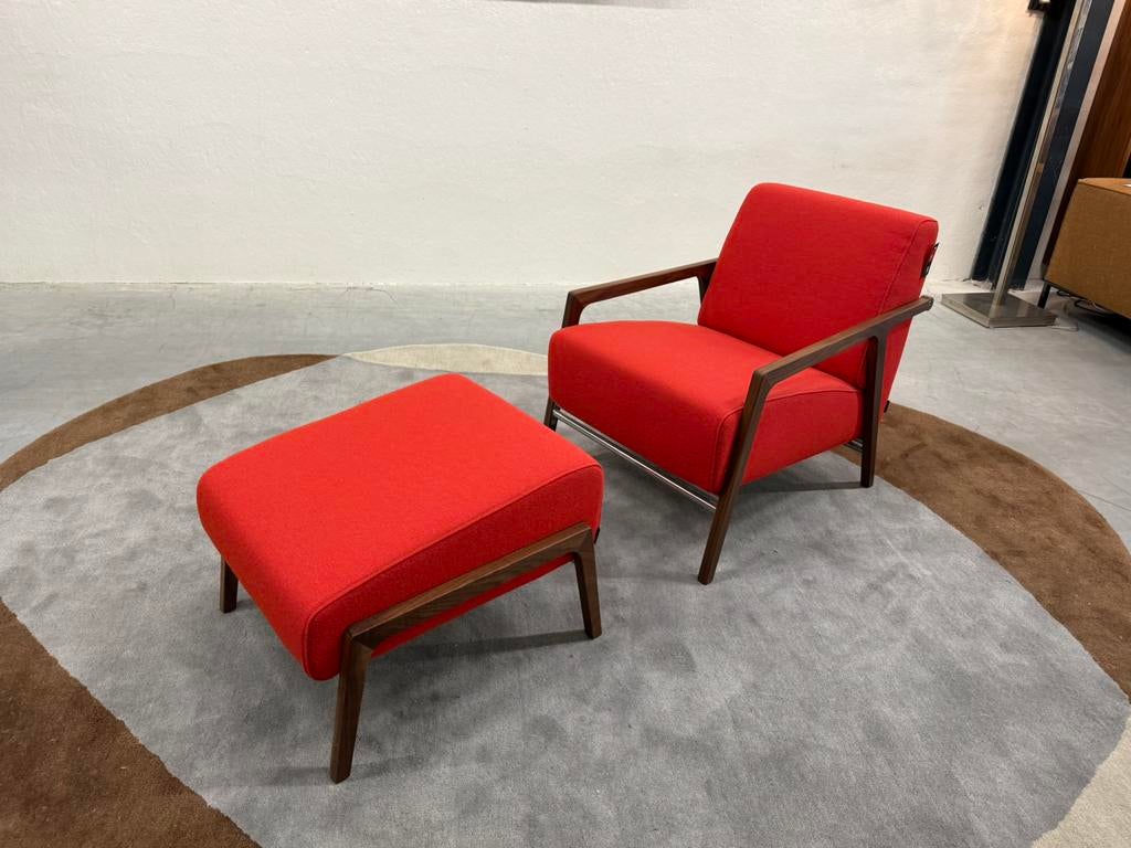 Nieuw Harvink Splinter Fauteuil met Hocker Hallingdal stof, Harvink, Nieuw, 75 tot 100 cm, Ophalen of Verzenden
