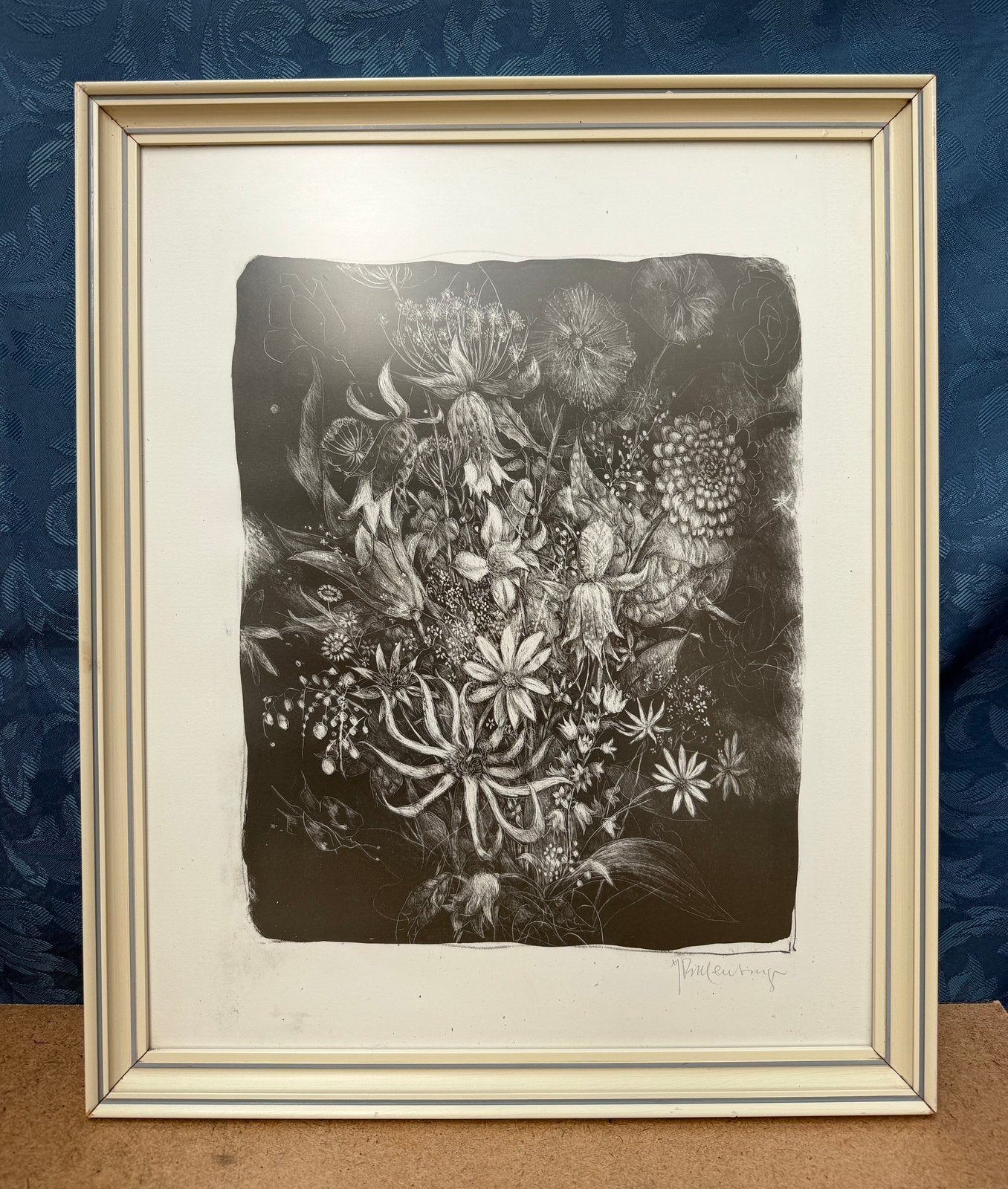 Bloemstilleven (litho) - Jan MENSINGA, Antiek en Kunst, Kunst | Litho's en Zeefdrukken, Ophalen of Verzenden