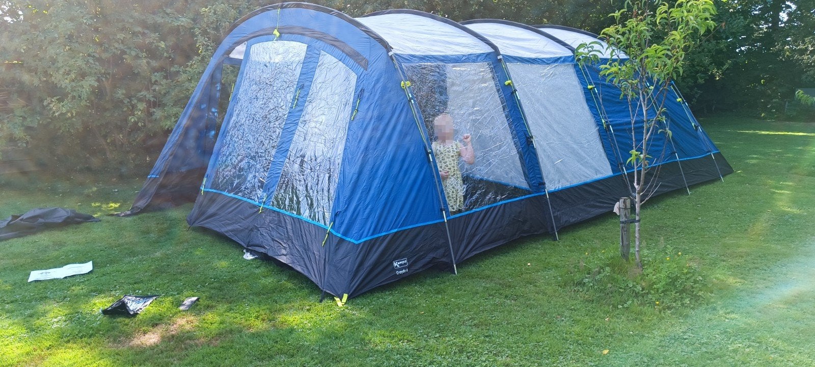 Kampa Croyde 6 tunneltent met glasfiber stokken en luifel, Caravans en Kamperen, Ophalen, Gebruikt, Tot en met 6