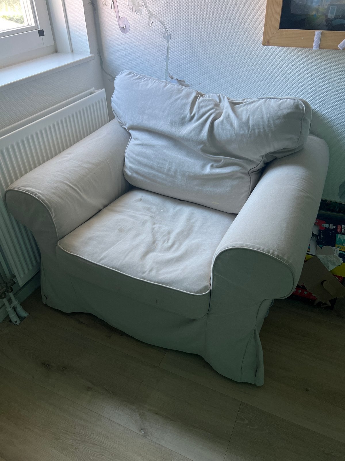 Ikea stoel beige, Ophalen, Gebruikt, Stof, 75 tot 100 cm