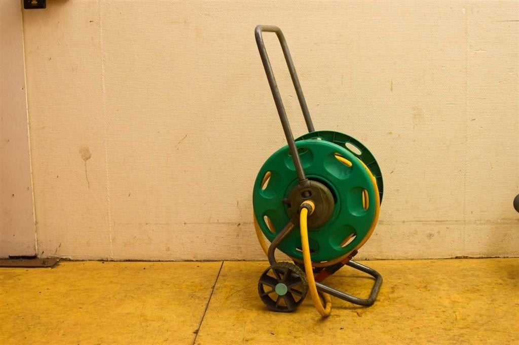Hozelock slangenwagen met tuinslang 50469, Ophalen of Verzenden, Gebruikt, Tuinslang