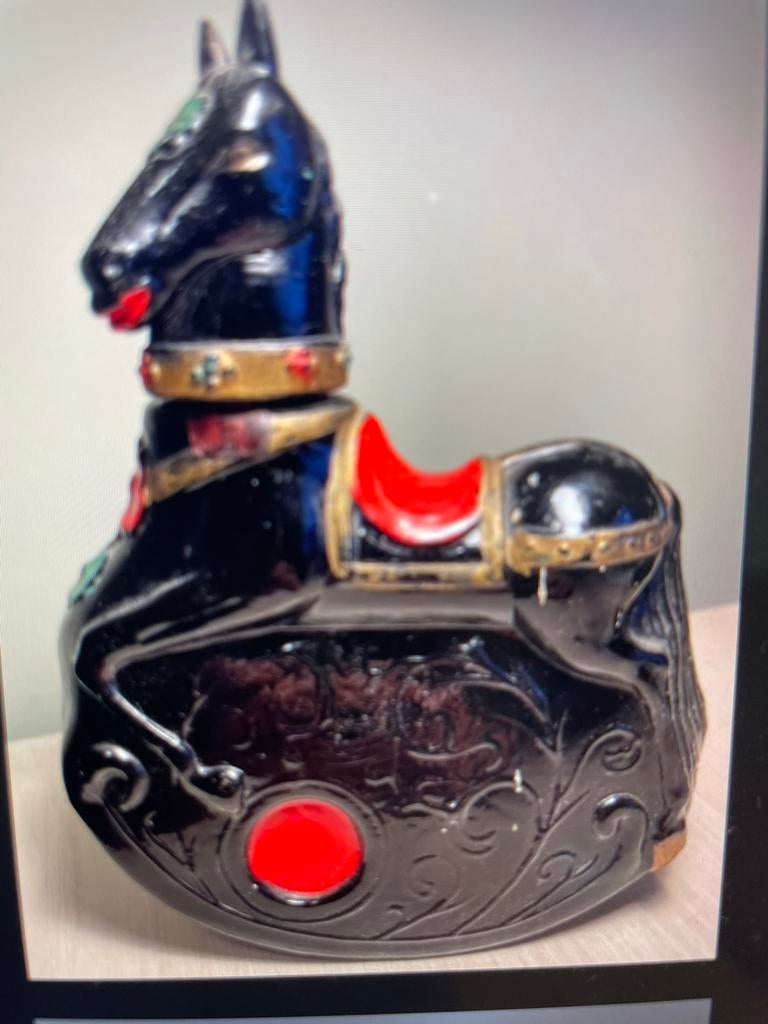 Gori black glass rocking horse, Antiek en Kunst, Antiek | Glas en Kristal, Ophalen of Verzenden