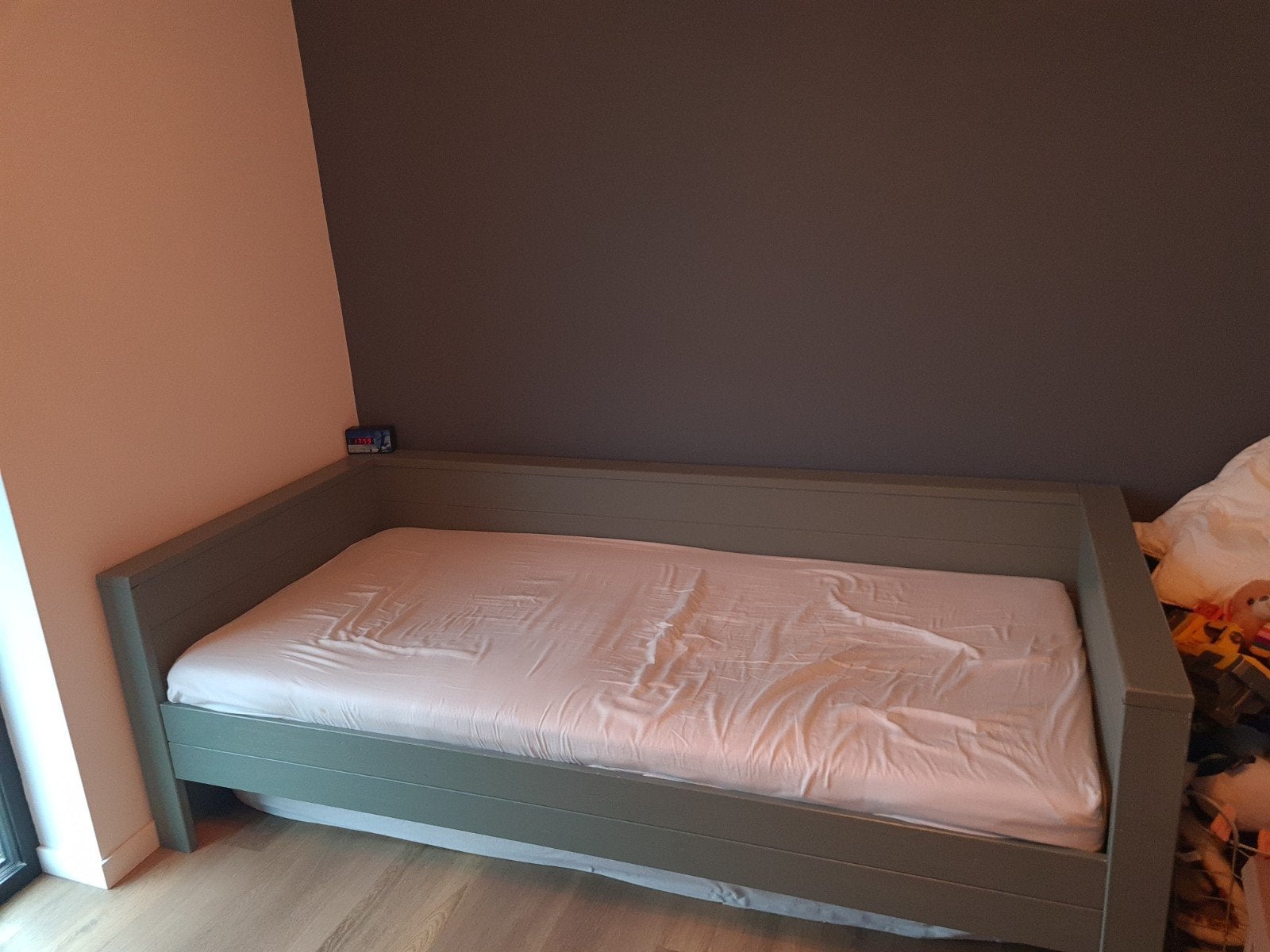 Eenpersoonsbed Woood incl. lattenbodem, Ophalen, Gebruikt, Eenpersoons, Groen