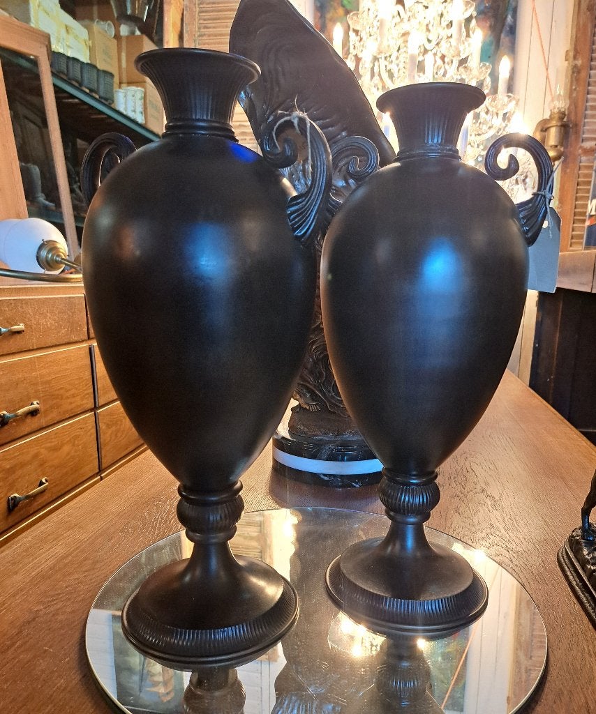 Een stel zeer mooie bronzen vazen 43 cm hoog erg mooie set, Ophalen of Verzenden, Brons