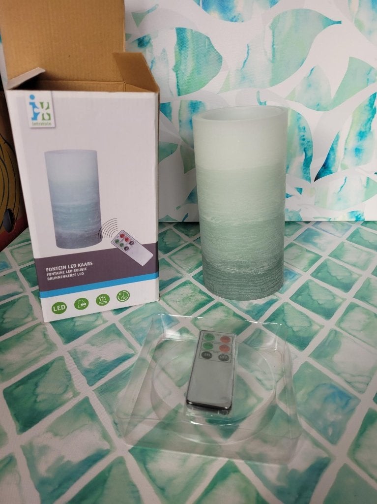 Gave Led fontein kaars!, Overige materialen, Blauw, ., Nieuw
