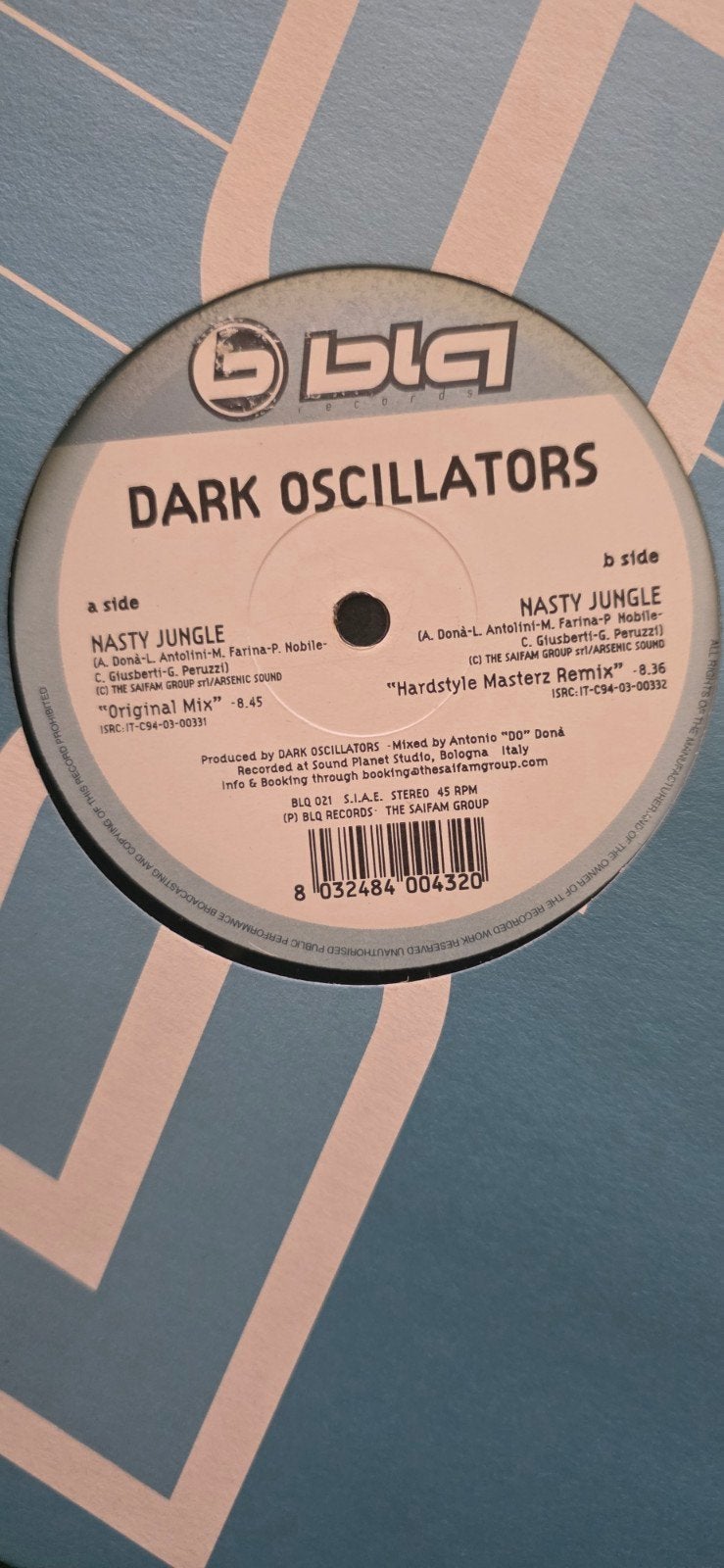 Dark Oscillators - Nasty Jungle (Hardstyle Plaat), Ophalen of Verzenden, Gebruikt, 12 inch