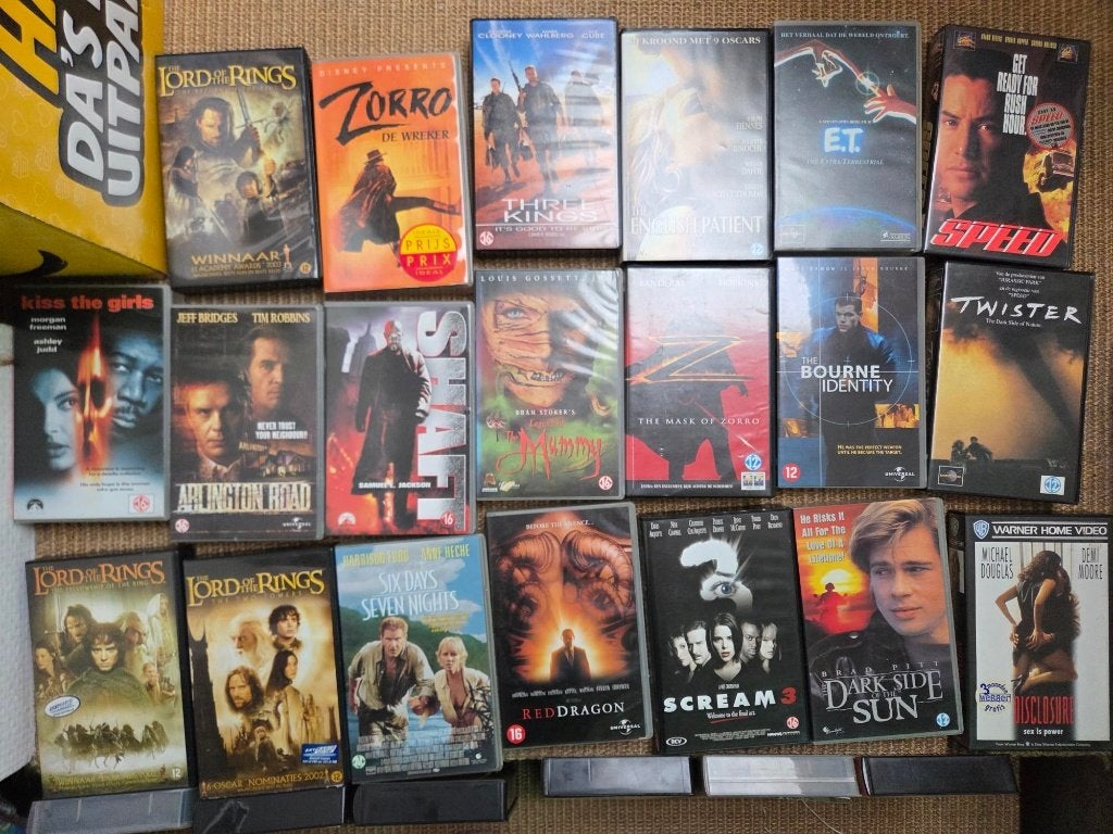Partij videobanden, Cd's en Dvd's, VHS | Film, Nederlands ondertiteld, Gebruikt, Alle leeftijden, Overige genres