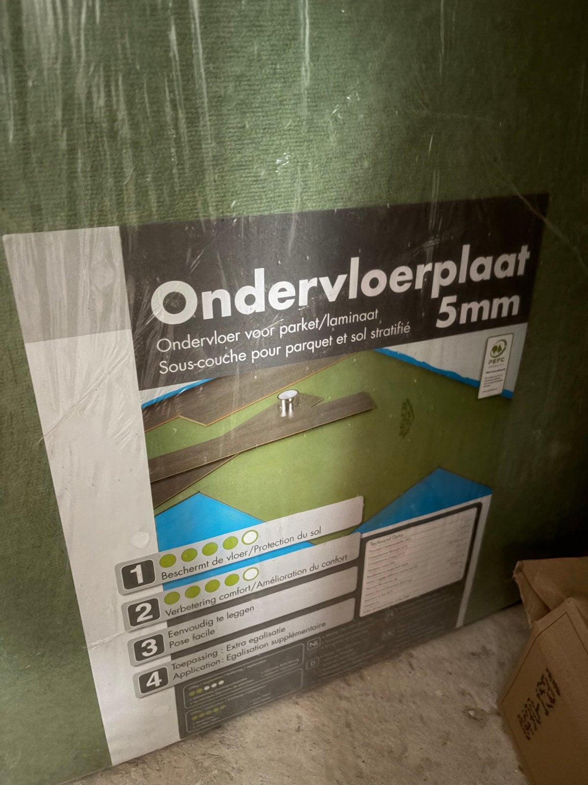 Ondervloer hornbach, bijna 3 pakken, Ophalen, Nieuw