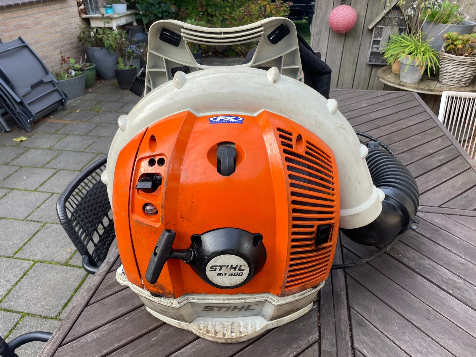 Te koop: Stihl BR 500 rugbladblazer, Ophalen, Gebruikt, Benzine, Ruggedragen