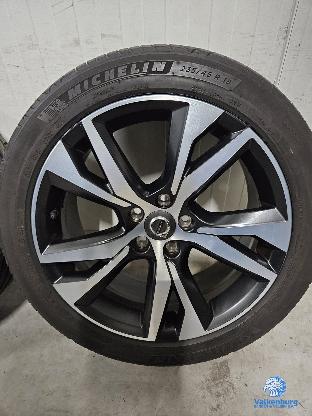 Originele Volvo S60 V60 5-Double Spoke Matt Black Diamond Cu, Auto-onderdelen, 18 inch, Gebruikt, -, -