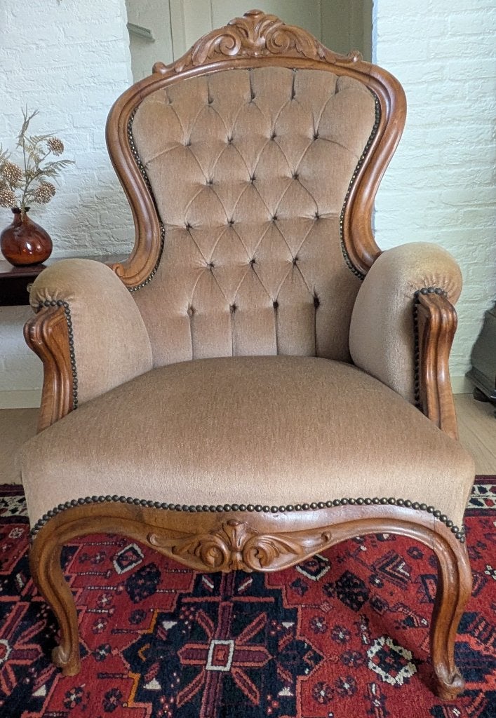 fauteuils klassiek, Ophalen, Hout, Victoriaanse stijl, Louis XV / rococo-stijl, 75 tot 100 cm