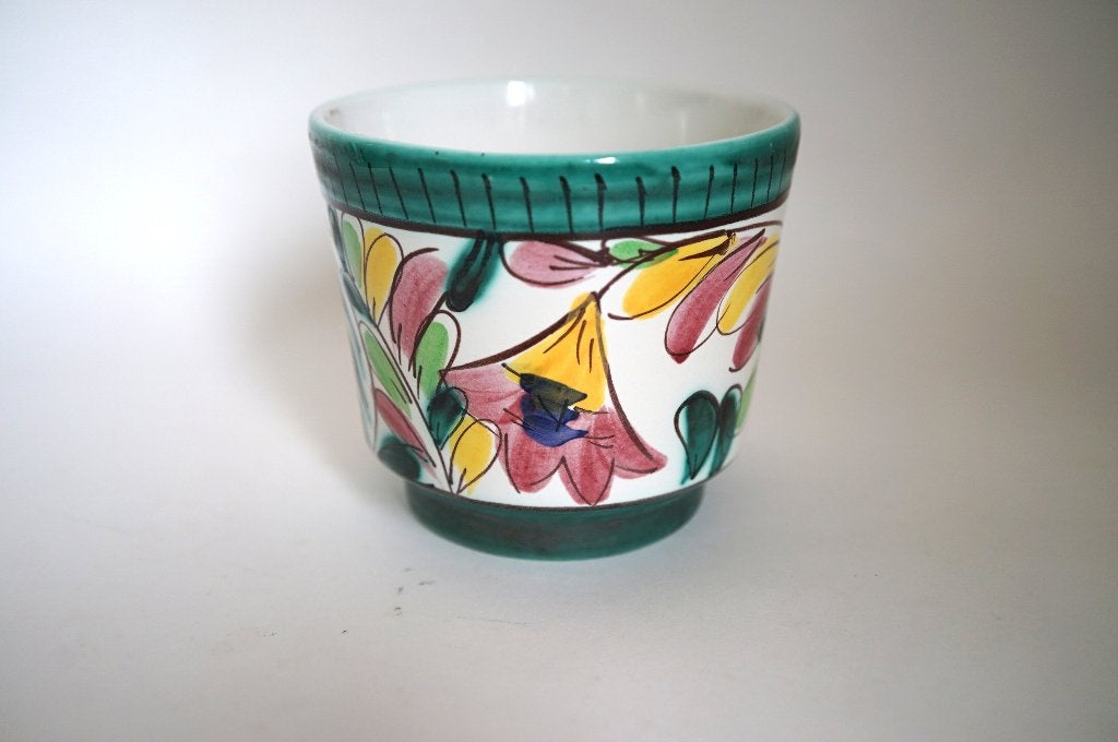 vintage bloempot Weser Keramik Veckerhagen handgeschilderd., Rond, Binnen, Ophalen of Verzenden, Zo goed als nieuw
