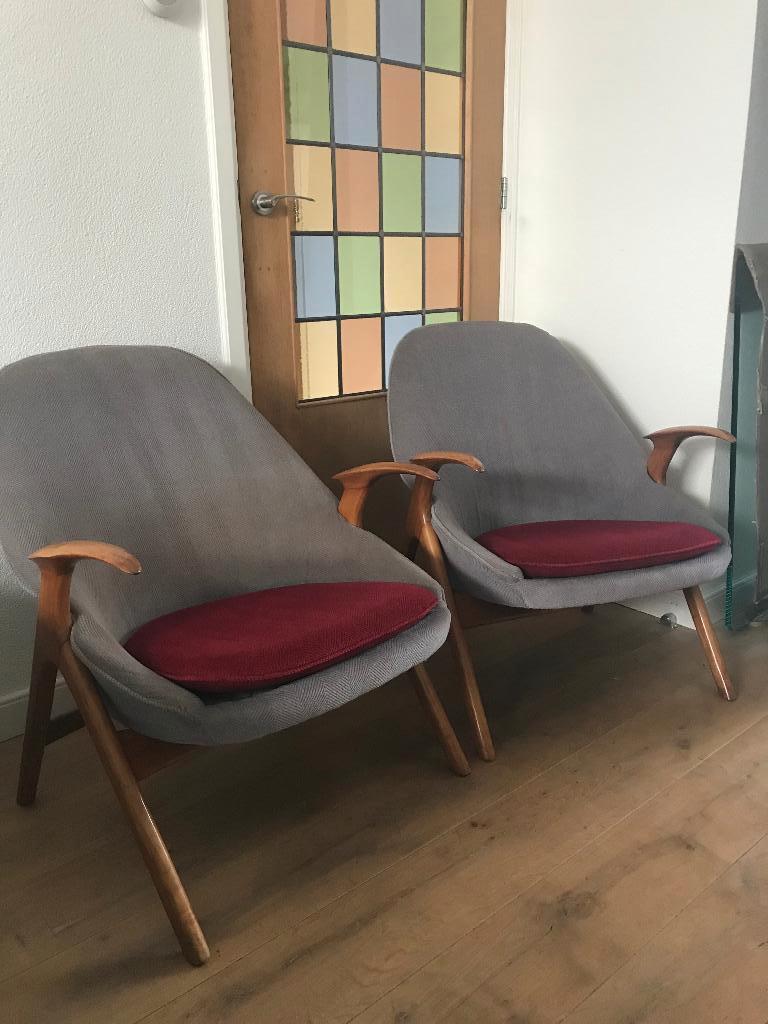 Set 2 Vintage design stoel fauteuil zeldzaam Pastoe, Gebruikt, 75 tot 100 cm, Ophalen of Verzenden, Nvt